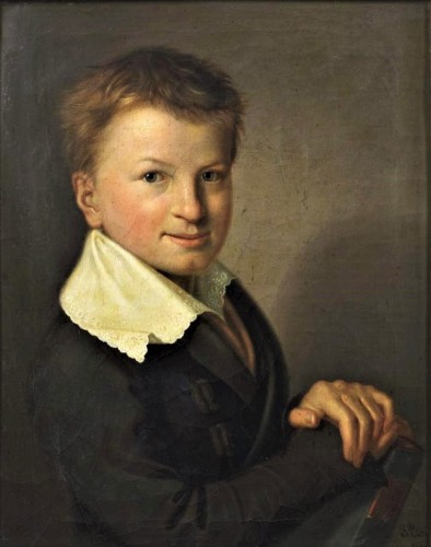 Portrait of a young boy -   Johannes Luthy (1803-1873) - Paintings & Drawings Style Restauration - Charles X